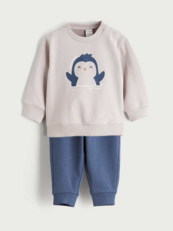LCW baby Printed Baby Boys' Sweatshirt and Sweatpants