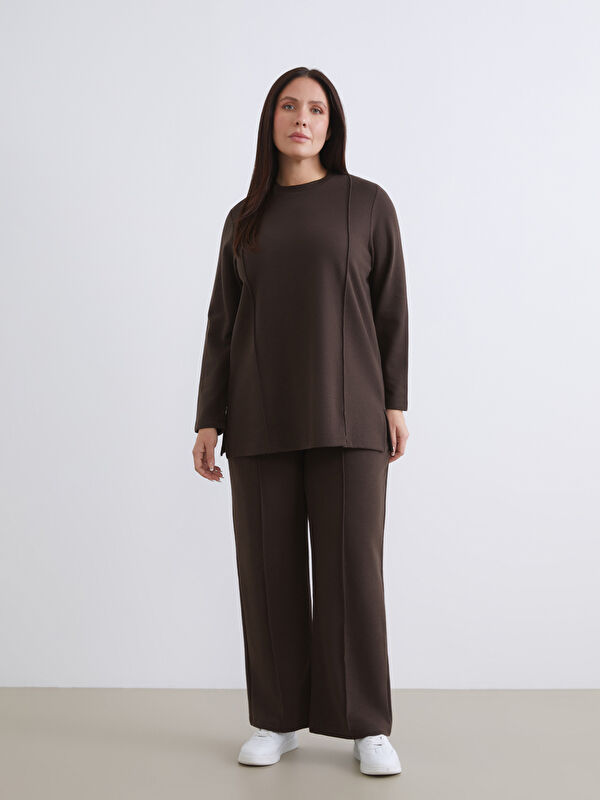 LCW Modest Plus Size Elastic Waist Women's Tracksuit Bottoms