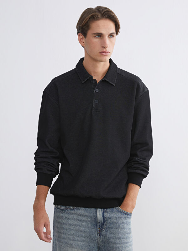 XSIDE Polo Yaka Uzun Kollu Erkek Sweatshirt