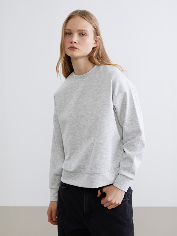 XSIDE Bisiklet Yaka Oversize Kadın Sweatshirt