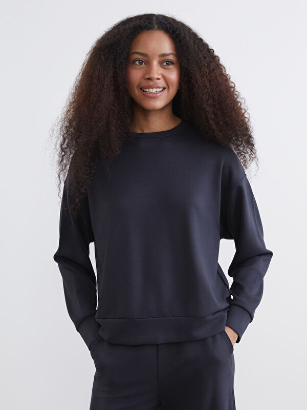 XSIDE Bisiklet Yaka Oversize Kadın Sweatshirt