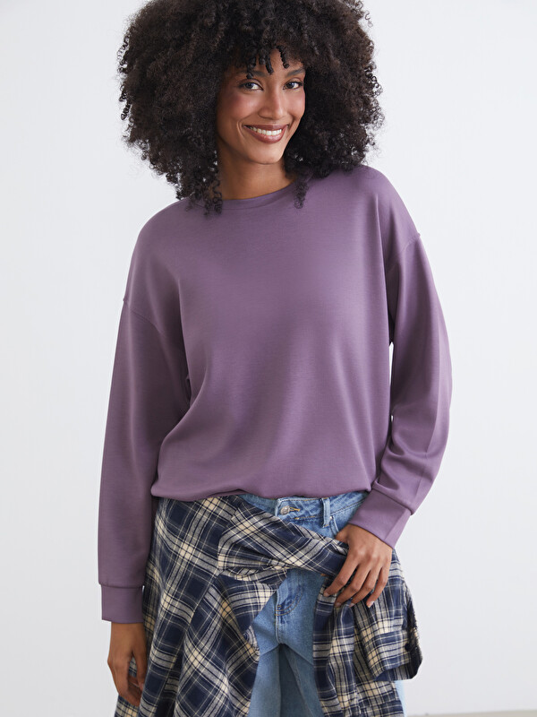 XSIDE Bisiklet Yaka Oversize Kadın Sweatshirt