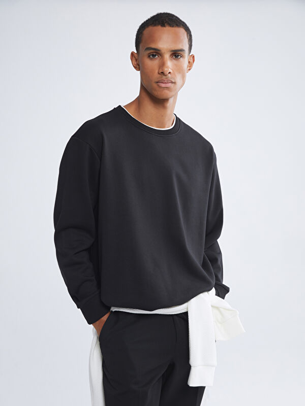 LCW Vision Bisiklet Yaka Erkek Kalın Sweatshirt