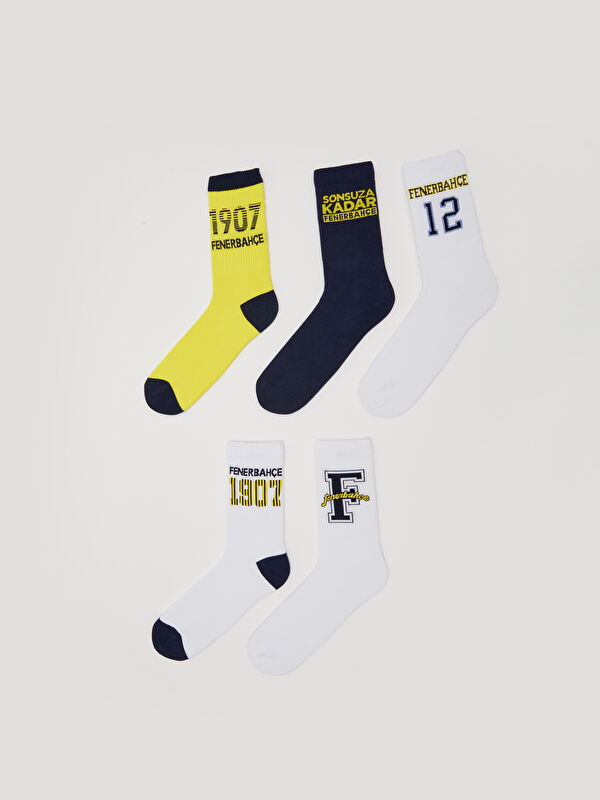 LCW ACCESSORIES Fenerbahçe Baskılı  Erkek Soket Çorap 5'li
