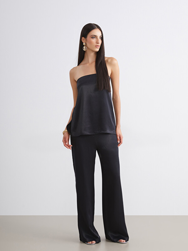 Soulife Loose Fit Saten Kadın Pantolon