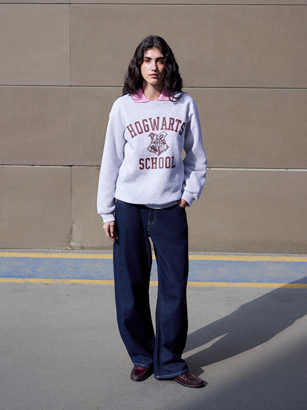 XSIDE Harry Potter Baskılı Oversize Kadın Kalın Sweatshirt