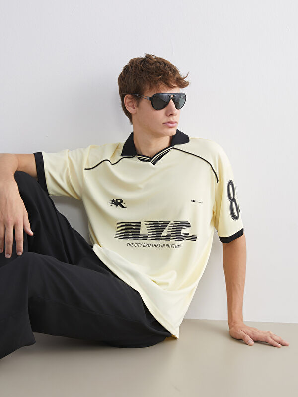 XSIDE Polo Yaka Baskılı Erkek Tişört
