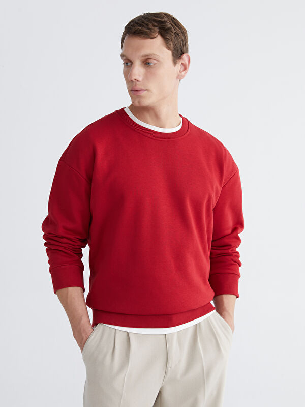 LCW Vision Bisiklet Yaka Erkek Kalın Sweatshirt