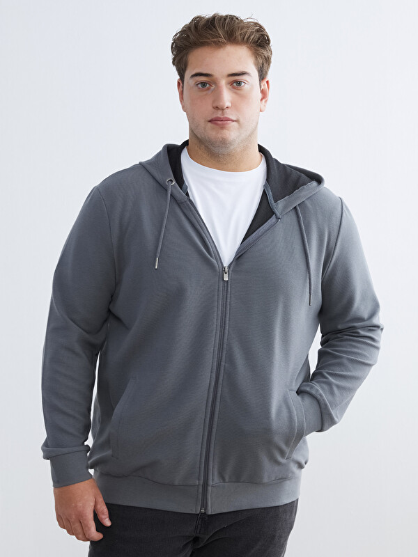 LCWAIKIKI Classic Standart Kalıp Kapüşonlu Erkek Fermuarlı Sweatshirt