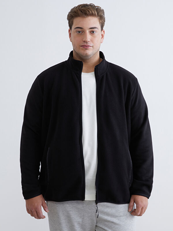 LCWAIKIKI Classic Standart Kalıp Dik Yaka Polar Erkek Fermuarlı Sweatshirt
