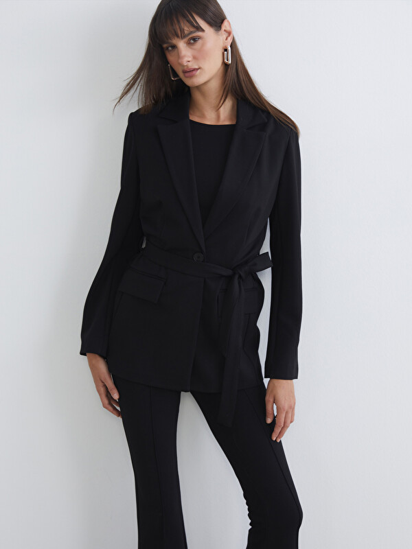 LCW Vision Beli Kuşaklı Kadın Blazer Ceket