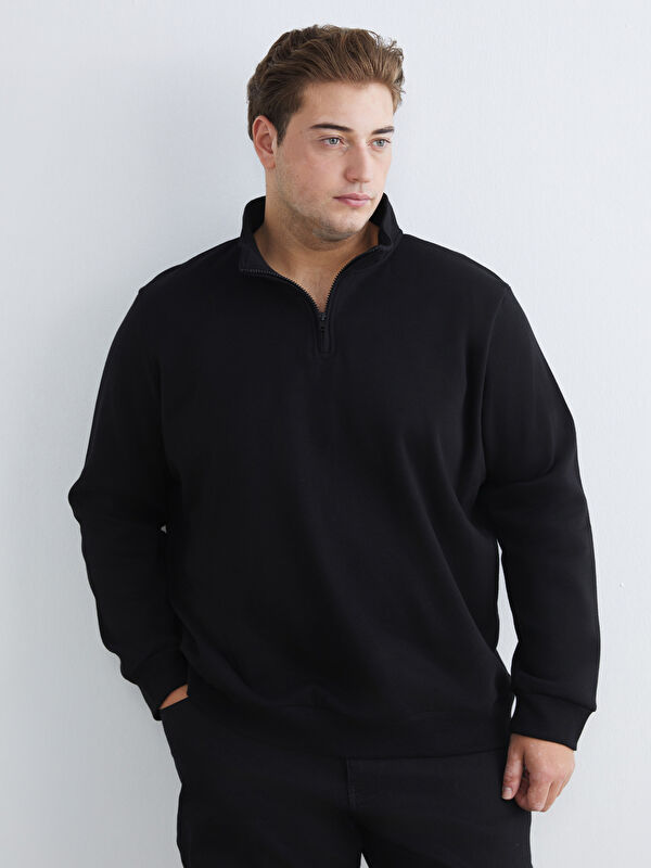 LCWAIKIKI Classic Büyük Beden Dik Yaka Erkek Sweatshirt