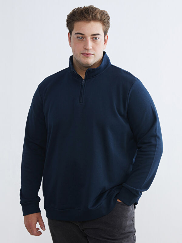 LCWAIKIKI Classic Büyük Beden Dik Yaka Erkek Sweatshirt