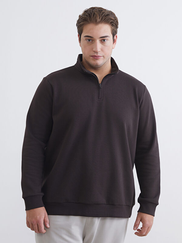 LCWAIKIKI Classic Büyük Beden Dik Yaka Erkek Sweatshirt