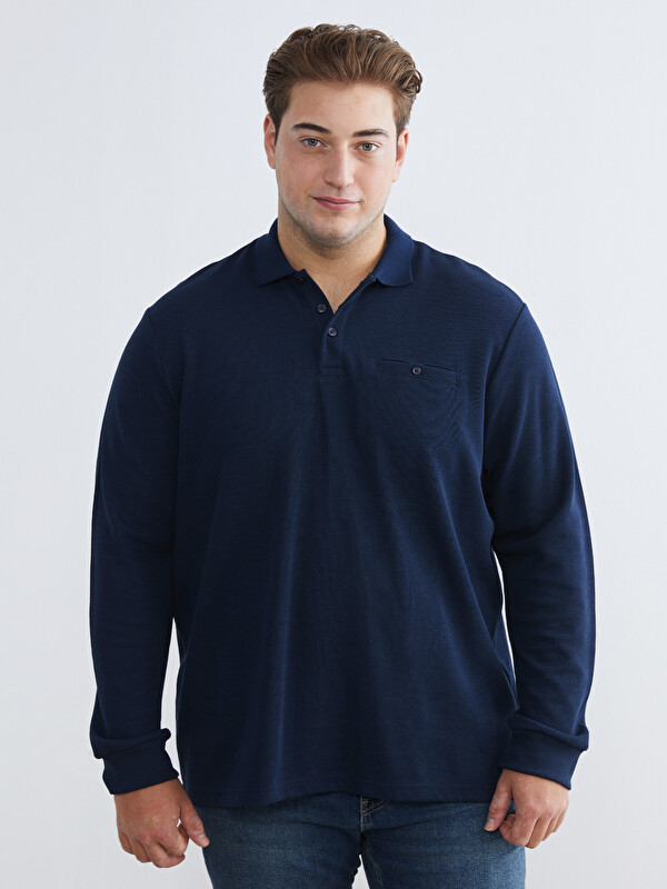 LCWAIKIKI Classic Büyük Beden Polo Yaka Erkek Sweatshirt
