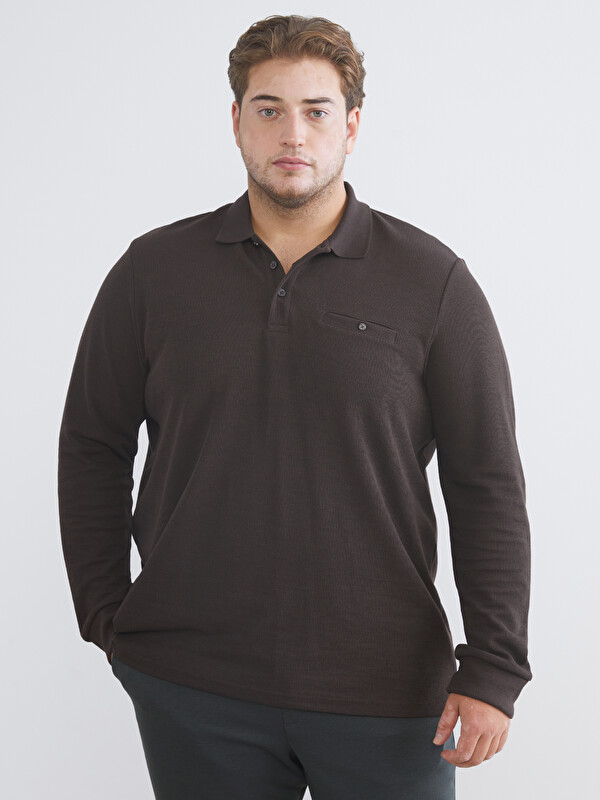 LCWAIKIKI Classic Büyük Beden Polo Yaka Erkek Sweatshirt