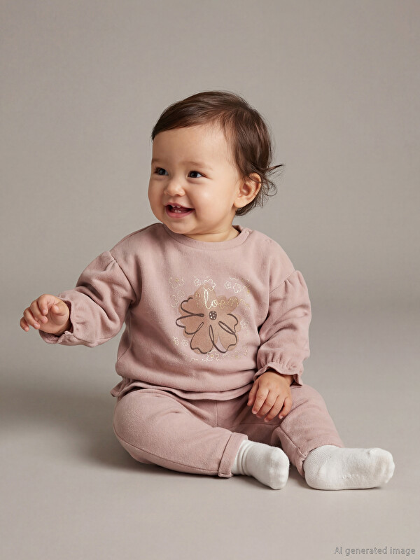 LCW baby Baskılı Kız Bebek Tişört