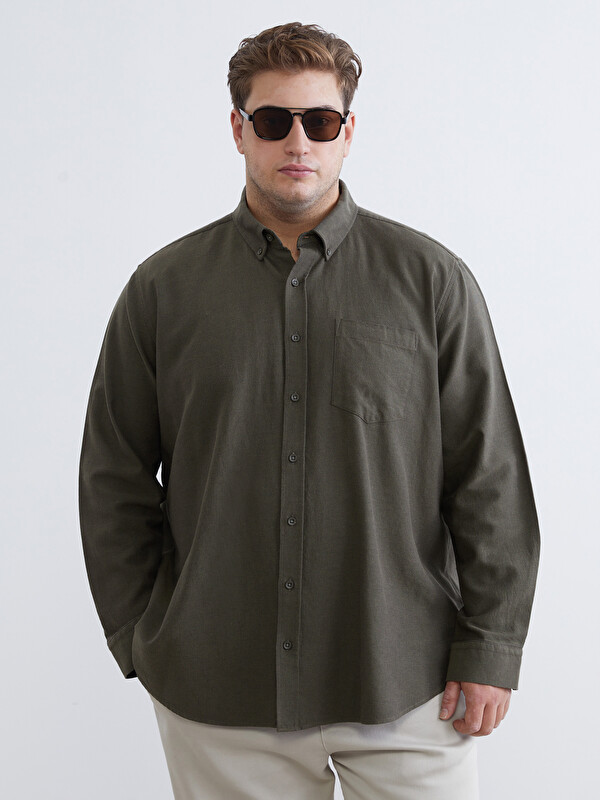 SOUTHBLUE Büyük Beden Regular Fit Uzun Kollu Erkek Oduncu Gömlek