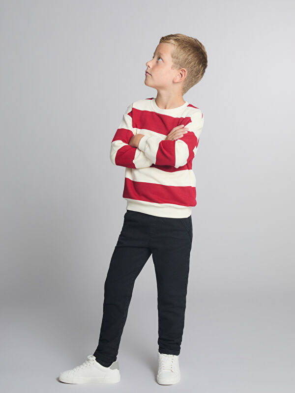 LCW Kids Beli Lastikli Slim Fit Erkek Çocuk Jean Pantolon