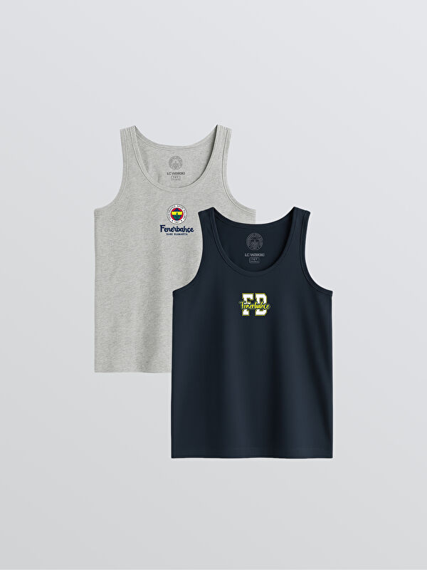 LCW Kids Bisiklet Yaka Fenerbahçe Baskılı Erkek Çocuk Atlet 2'li