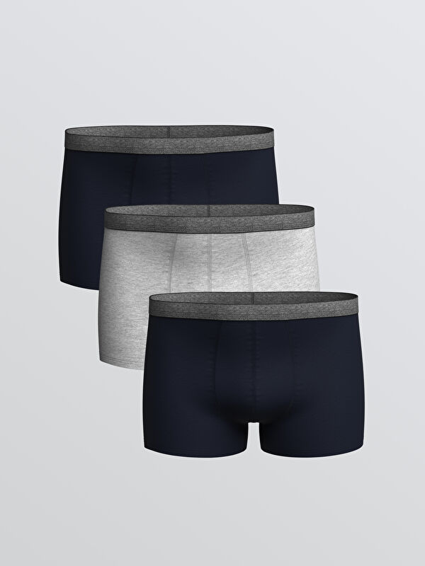 LC WAIKIKI Büyük Beden Standart Kalıp Pamuklu Esnek Erkek Boxer 3'lü