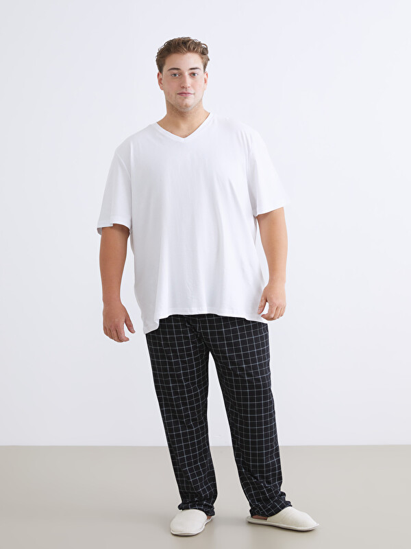 LC WAIKIKI Büyük Beden Standart Kalıp Ekose Erkek Pijama Alt