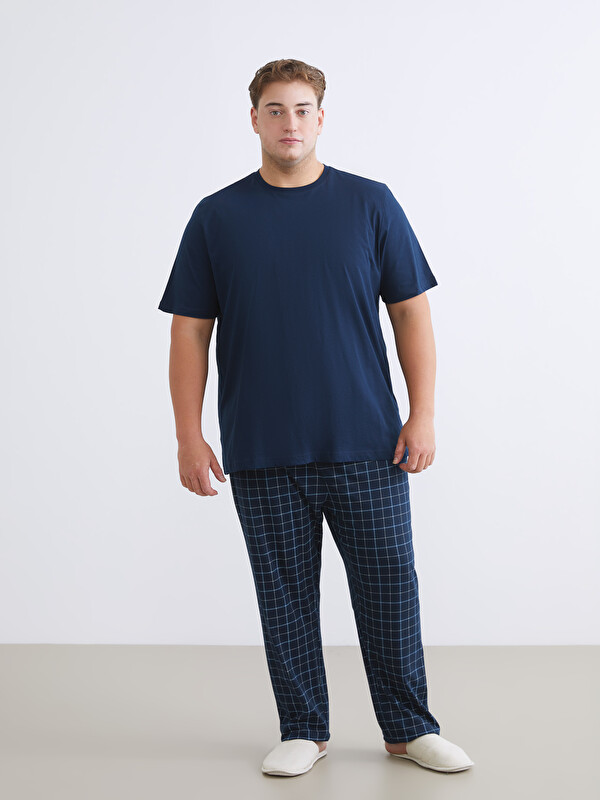 LC WAIKIKI Büyük Beden Standart Kalıp Ekose Erkek Pijama Alt