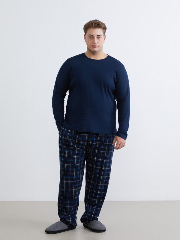 LC WAIKIKI Büyük Beden Standart Kalıp Ekose Erkek Pijama Alt