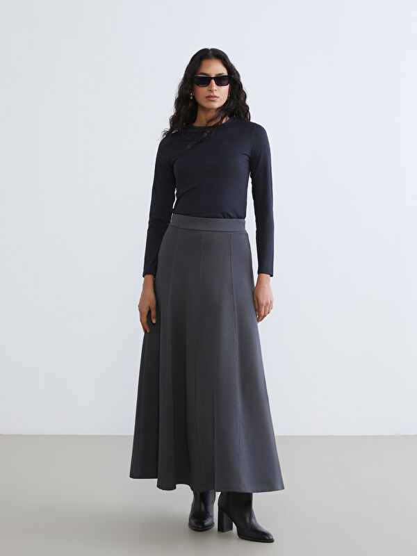 LCW Modest Beli Lastikli Kloş Etek