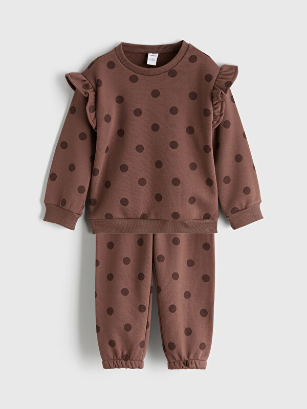 LCW Kids Polka Dot Girls' Sweatshirt and Sweatpants