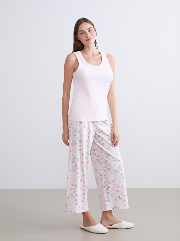 LCW DREAM Beli Lastikli Çiçekli Kadın Pijama Alt