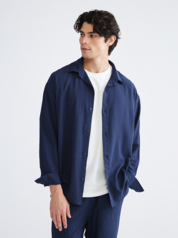 XSIDE Relaxed Fit Textured Men's Shirt