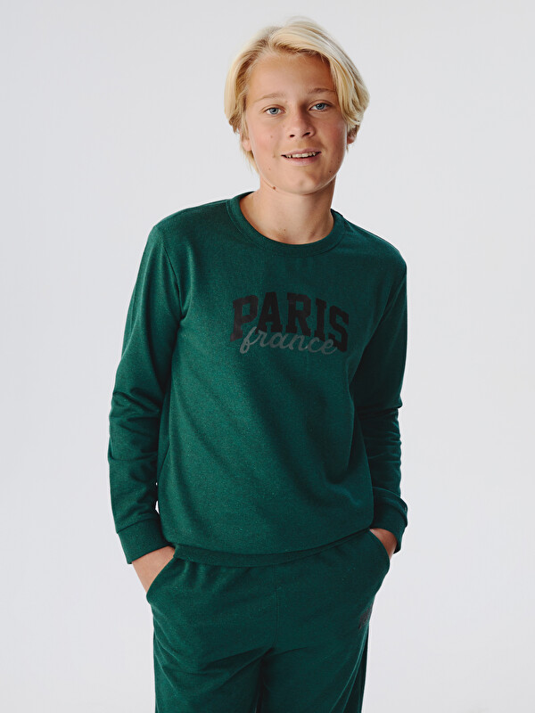 LCW Kids Bisiklet Yaka Erkek Çocuk Sweatshirt