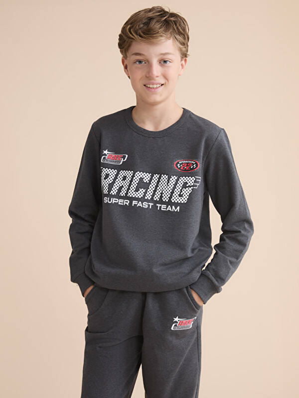 LCW Kids Bisiklet Yaka Erkek Çocuk Sweatshirt