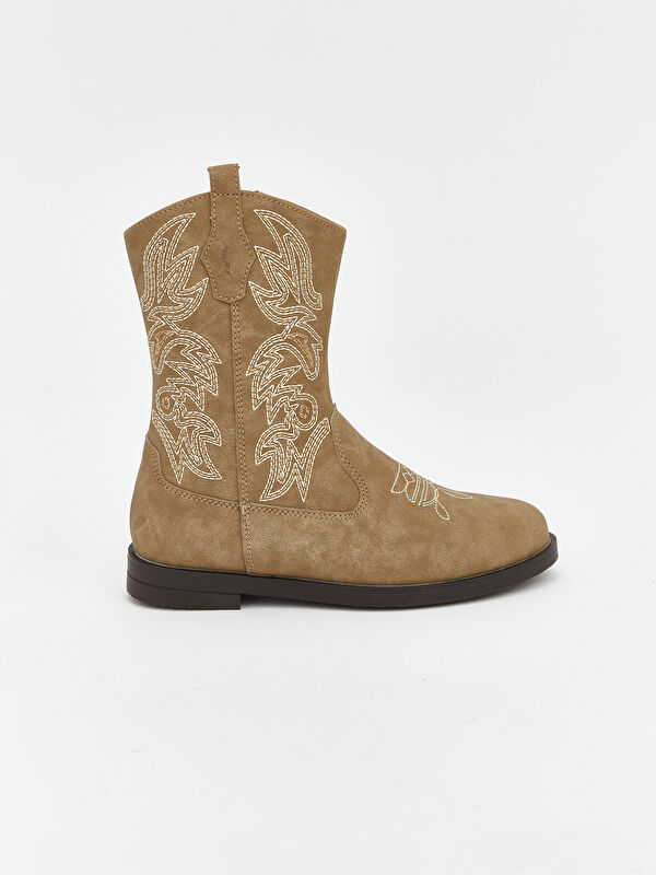 Süet Görünümlü Kız Çocuk Kovboy Bot - Görsel 3