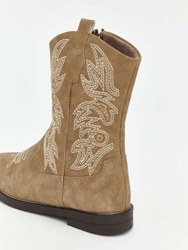 Süet Görünümlü Kız Çocuk Kovboy Bot - Görsel 6