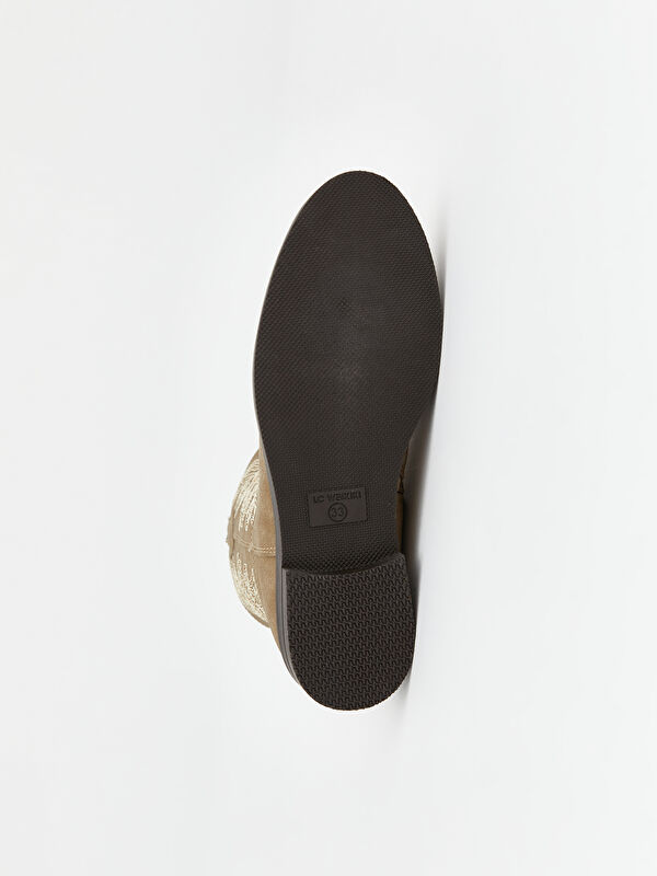 Süet Görünümlü Kız Çocuk Kovboy Bot - Görsel 7