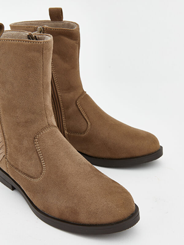 Süet Görünümlü Kız Çocuk Bot - Görsel 4