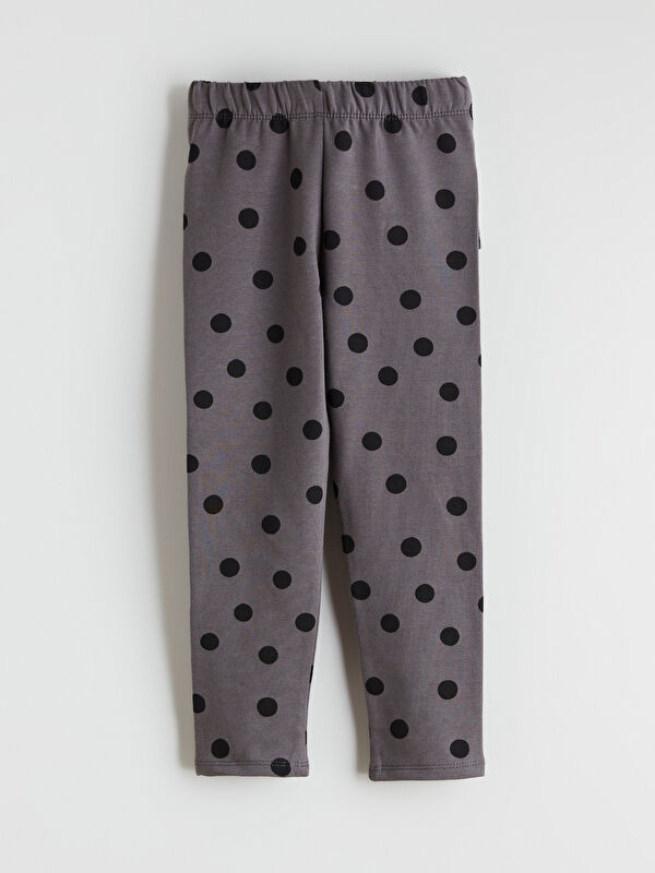 LCW Kids Girls' Polka Dot Leggings with Elasticated Waist