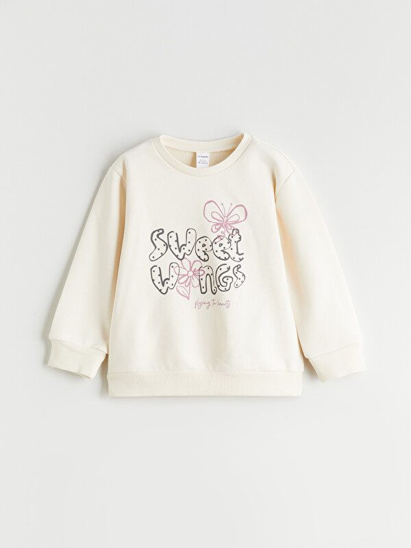 LCW Kids Bisiklet Yaka Kız Çocuk Sweatshirt