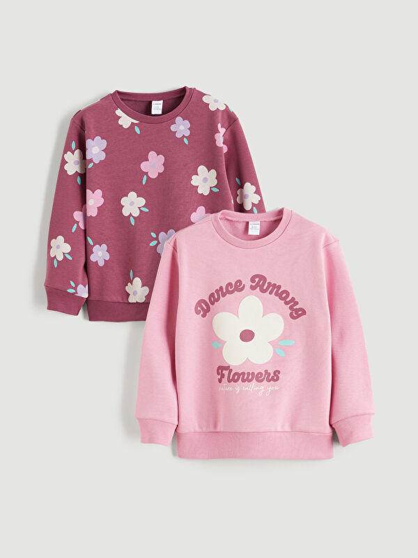 LCW Kids Desenli Kız Çocuk Kalın Sweatshirt