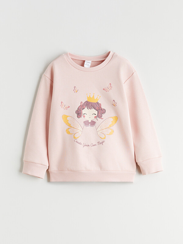 LCW Kids Bisiklet Yaka Kız Çocuk Sweatshirt