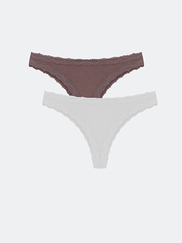 LCW DREAM Lace Detailed Brazilian Panties 2-Pack