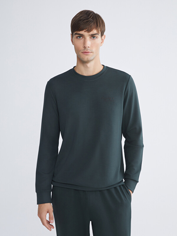 LCWAIKIKI Classic Bisiklet Yaka Erkek Sweatshirt