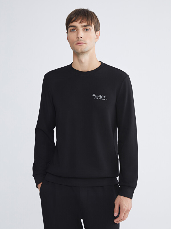 LCWAIKIKI Classic Bisiklet Yaka Erkek Sweatshirt