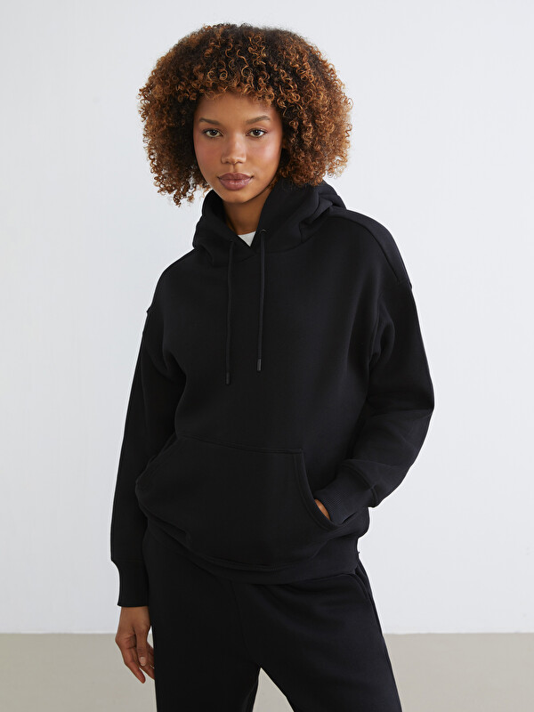 KOOR SPORT Kanguru Cepli Kadın Kalın Hoodie