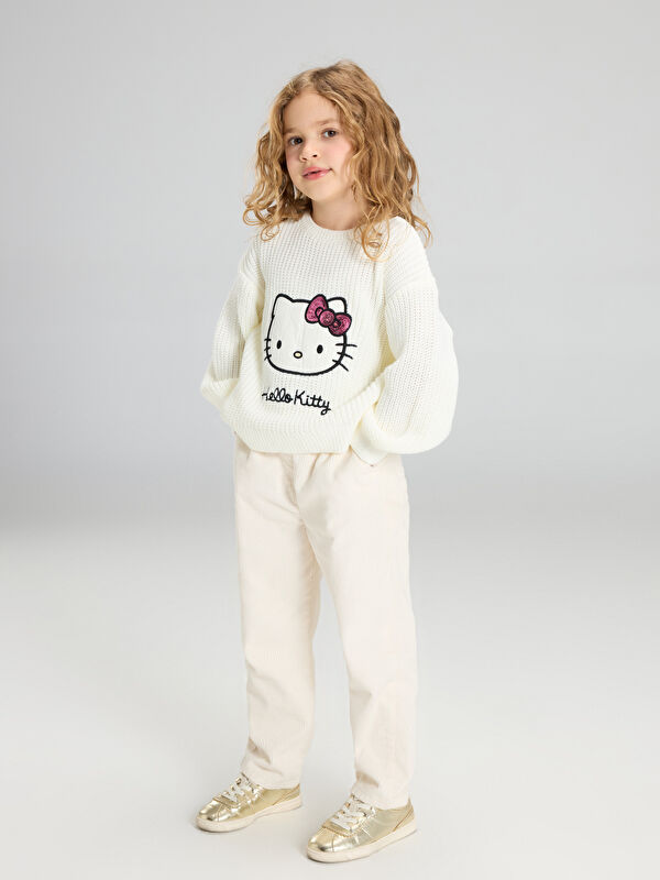 LCW Kids Beli Lastikli Kız Çocuk Kadife Pantolon