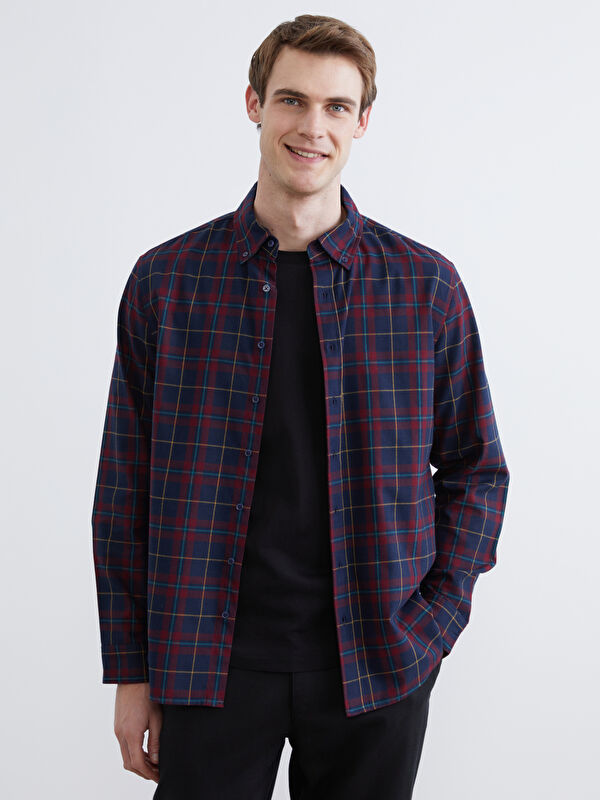SOUTHBLUE Regular Fit Uzun Kollu Ekose Erkek Oduncu Gömlek