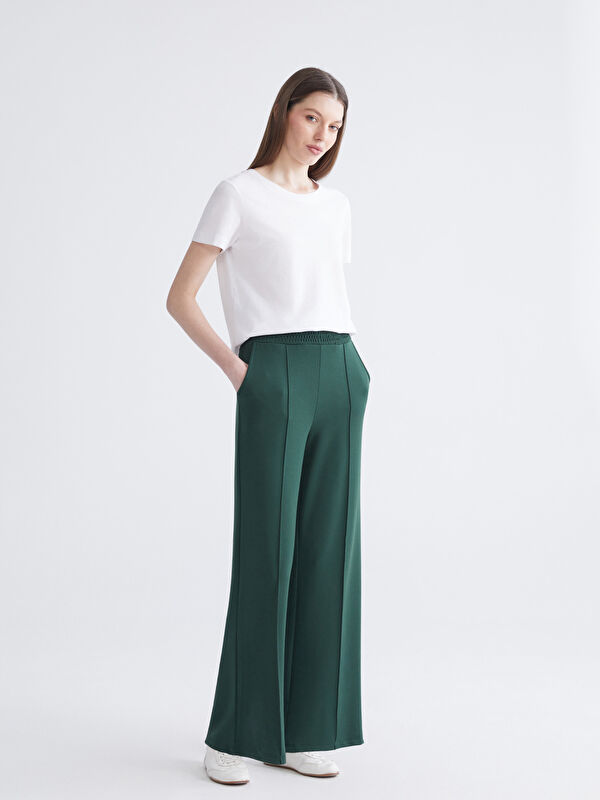 LCW EVERYDAY Elasticated Waist Wide Leg Women's Sweatpants