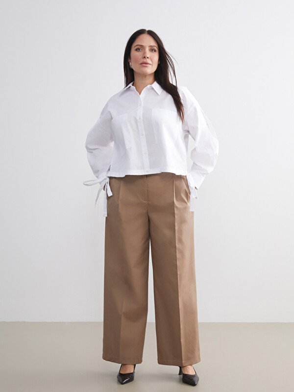 LCWAIKIKI Classic Loose Fit Geniş Paça Kadın Pileli Pantolon